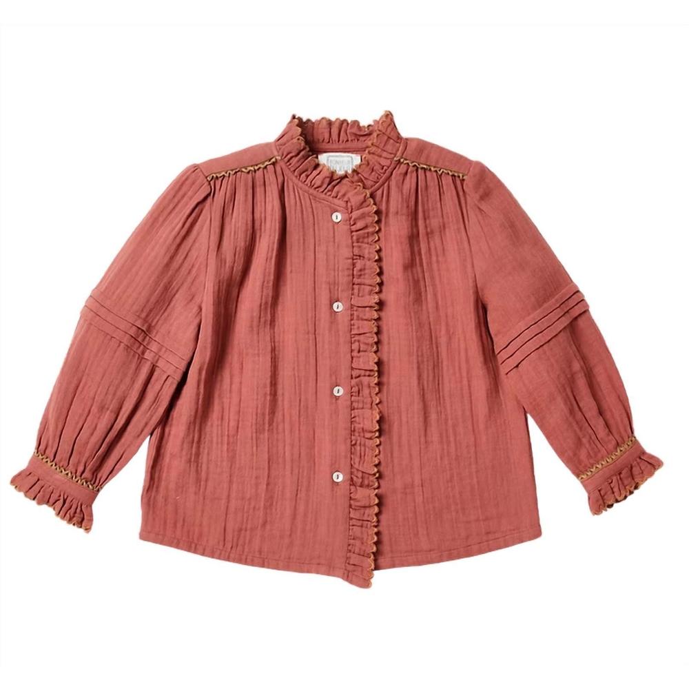 NEW BONHEUR DU JOUR girls amaya blouse in red